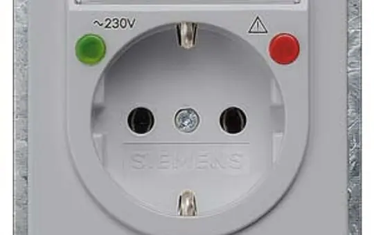 SIEMENS 5UB1460 SCHUKO-Steckdose Delta profil Berührungsschutz, Schriftfeld, Klappdeckel | silber