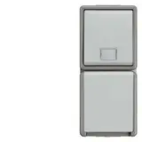 SIEMENS 5TD4811 Aufputzkombination Delta fläche IP44 Taster, Steckdose, senkrecht