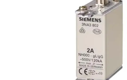 SIEMENS 3NA3824 NH-Sicherungseinsatz NH000 80 A, Stirnkennmelder