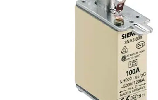 SIEMENS 3NA3830 NH-Sicherungseinsatz NH000 100 A, Stirnkennmelder