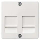 SIEMENS 5TG2056 Modular-Jack Abdeckung Delta i-system 2-fach, Schriftfeld | titanweiß