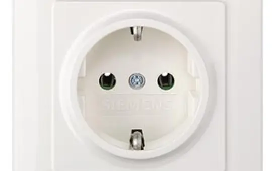 SIEMENS 5UH1095 Abdeckung Steckdose Vollplatte Delta line ohne Einsatz | titanweiß