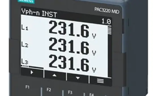 SIEMENS 7KM3220-2BA01-1JA0 Schalttafeleinbaugerät SENTRON 5 A, 100-250 V AC/DC, MID, TCP