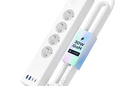 MEROSS MSP844SMA-EU Matter-Mehrfach-Schaltaktor SCHUKO 4-fach, 2 x USB-A, 2 x USB-C, 36 W