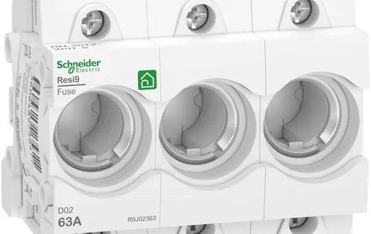 SCHNEIDER R9J02363 Sicherungssockel Neozed D02 3-polig, 63 A, DIN-Schiene