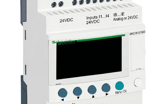 SCHNEIDER SR2B121BD SPS-Steuerrelais Zelio Logic 12 E/A, 24 VDC, Display, Uhr, Relaisausgang