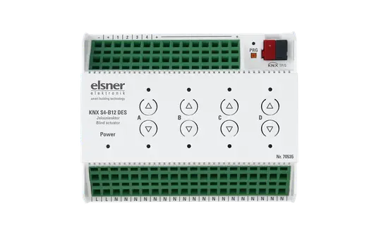 ELSNER 70535 KNX-Jalousieaktor S4 230 V 4-fach, 12 Eingänge