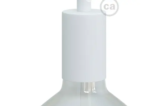 CREATIVE CABLES KBM4011VBOTERM Metall-Lampenfassung E27 zylindrische Zugentlastung | weiß matt | 2 cm