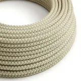 CREATIVE CABLES XZ2RD62 Leuchten-Textilkabel rund Rautenmuster | thymiangrün-beige | 2x0,75 mm²