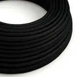 CREATIVE CABLES XZ2SILRM04 Leuchten-Textilkabel Ultra Soft Textil, glänzend | kohlenschwarz | 2x0,75 mm²