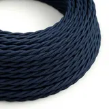 CREATIVE CABLES XZ2TM20 Leuchten-Textilkabel geflochten glänzend | tiefblau | 2x0,75 mm²