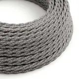 CREATIVE CABLES XZ2TN02 Leuchten-Textilkabel geflochten meliert | grau | 2x0,75 mm²