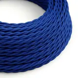 CREATIVE CABLES XZ3TM12 Leuchten-Textilkabel geflochten glänzend | klassisch blau | 3x0,75 mm²