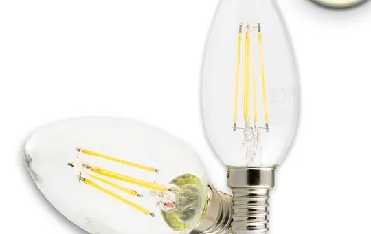 ISOLED 112438 LED-Filamentlampe Kerze E14 dimmbar 4 W, 2700 K | klar