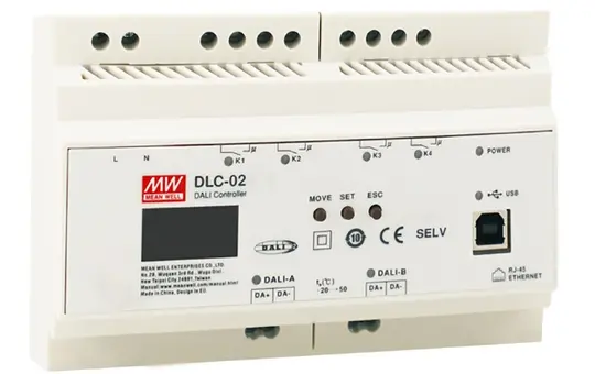 MEANWELL DLC-02 DALI-Controller 2-fach, 4 Relais
