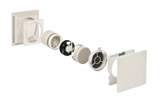 LEAF VENTILATION 700711 Leaf 1 KNX Komplettset Mauerstärke: 300-500 mm | weiß | ø170 mm
