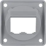 BERKER 845582507 Modular Jack-Tragplatte Integro 2-fach, für BTR-/E-DAT | grau glänzend