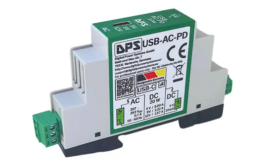 DPS USB-AC-PD USB-Hutschienen-Netzteil USB-C PD, 15 W