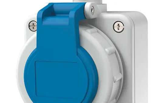 MENNEKES 10863 SCHUKO-Wandsteckdose 16 A, 2-polig+PE, 230 V | grau/blau