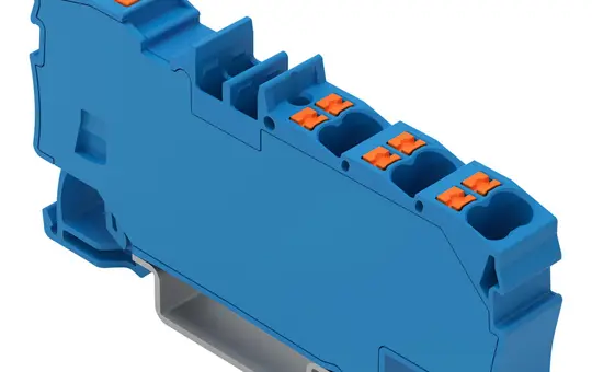 WAGO 2206-8034 Verteilerklemme Serie 2206 mit Drücker | blau | 6 mm²