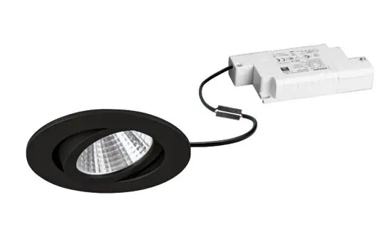 BRUMBERG 39361083 LED-Einbaustrahlerset SEVEN rund, dimmbar, 740 lm, 3000K | schwarz matt