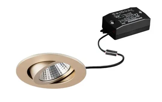 BRUMBERG 38361633 LED-Einbaustrahlerset SEVEN rund, schaltbar, 740 lm, 3000K | champagner matt