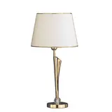 BRUMBERG 829013 Tischleuchte BAHIA E27 rund, mit Schirm Moiré Jaquard beige | gold glänzend