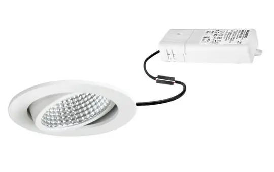 BRUMBERG 39395073 LED-Einbaustrahlerset KERBY rund, dimmbar, 12 W, 1230 lm, 3000K, 38° | weiß matt