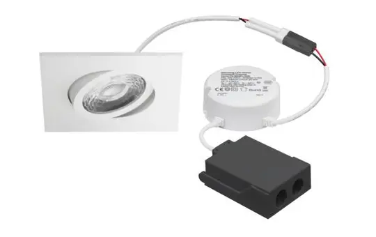 BRUMBERG 39415173 LED-Einbaustrahlerset ABACO IP44, quadratisch | strukturweiß