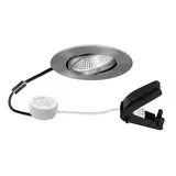 BRUMBERG 40484153AB LED-Einbaustrahlerset BB23 Phasenab. dimmbar (Rundkonverter), Anschlussbox | nickel matt