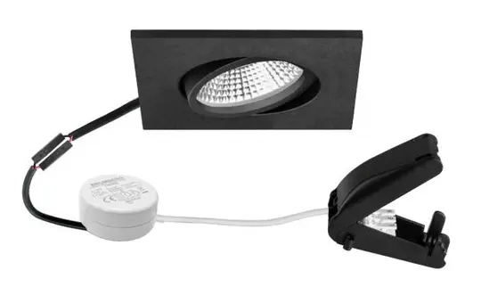 BRUMBERG 40488183AB LED-Einbaustrahlerset BB25 Phasenab. dimmbar (Rundkonverter), Anschlussbox | strukturschwarz
