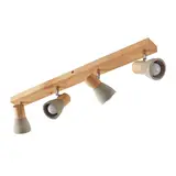 BRUMBERG 57174730 Decken-Anbauleuchte BOLORIA E14 4-fach, rechteckig | holz hell/beton matt