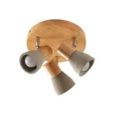 BRUMBERG 57175730 Decken-Anbauleuchte BOLORIA E14 2-fach, rund | holz hell/beton matt