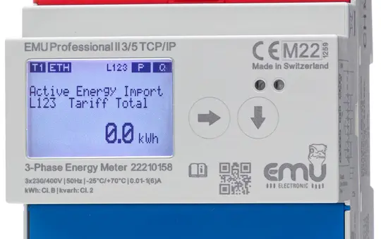 EMU P21A000T Energiezähler Professional II Modbus TCP/IP 3-phasig, Wandler, 5 A und 1 A
