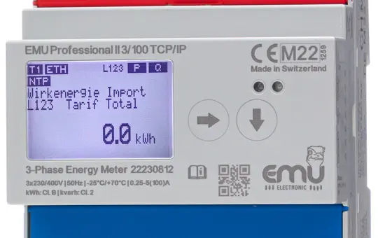 EMU P20A000T Energiezähler Professional II Modbus TCP/IP 3-phasig, Dirkekt, 100 A