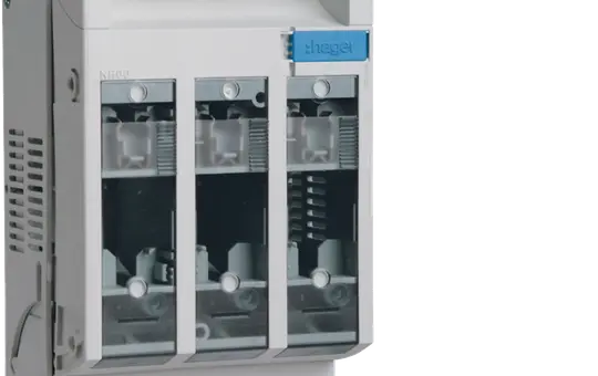 HAGER LT050 Sicherungslasttrennschalter NH00 3x160 A, Rahmenklemme, Zu + Abgang