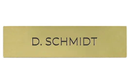 DOORBIRD D21x Namensschild (423862999) mit individueller Gravur (max. 15 Zeichen) | Messing-Optik
