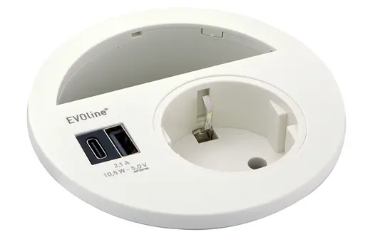 SCHULTE 159273007401 EVOline Steckdose Circle80 USB-A/C, 16 A | weiß