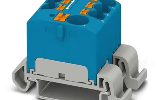 PHOENIX 3273726 Verteilerblock PTFIX für Hutschienenmontage 7-fach, NS35A | blau | 4 mm²