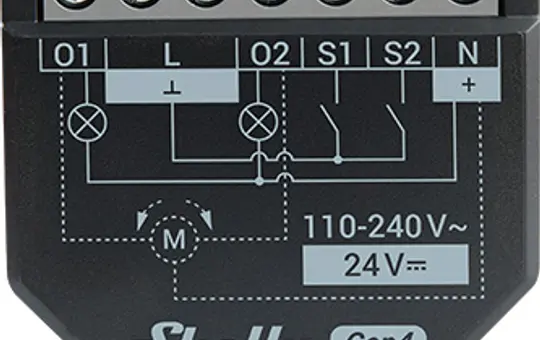 SHELLY 2PM Gen4 Multiprotokoll-Schaltaktor UP 2-fach, Strommessung