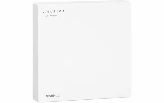 MÜLLER GS 30.00 mod Raumtemperatursensor mit Hygrostat, Modbus | studioweiß | 80x80 mm