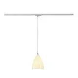 SLV 143594 Pendelleuchte für Hochvolt-Stromschiene TONGA E27, 60 W, Pendellänge 150 cm, 1 Phasen-Adapter | grau/weiß