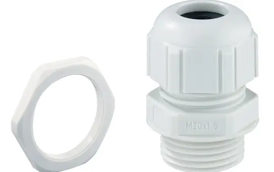 SPELSBERG 22942501 Kabelverschraubung mit Gegenmutter M25, langes Gewinde | lichtgrau