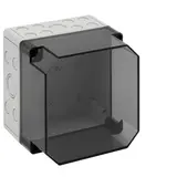SPELSBERG TK PC 1818-16-tm Leergehäuse TK 182x180x165 mm, Polycarbonat, Ausschlagmembranen | grau/transparent