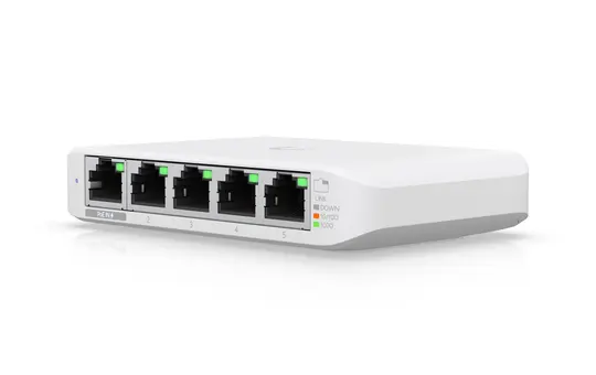 UBIQUITI UniFi USW-Flex-Mini Netzwerkswitch (1 GbE) 5-Port (1xPoE+), USB-C