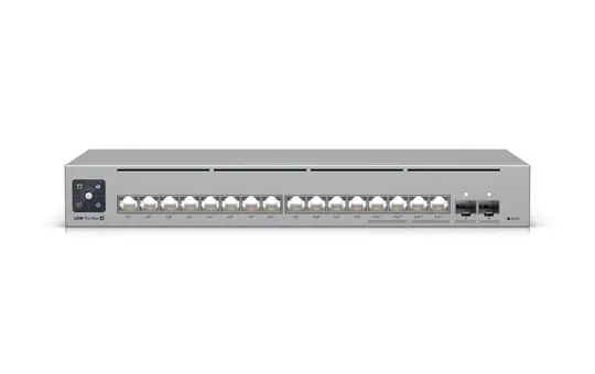 UBIQUITI UniFi USW-Pro-Max-16-PoE Netzwerkswitch (2,5 GbE) 16-Port (12xPoE+, 4xPoE++), 2xSFP+