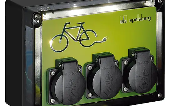 SPELSBERG TG BCS 3 BE/FR LED E-Bike Ladestation 3x SCHUKO-Steckdose FR/BE, LED-Beleuchtung | schwarz