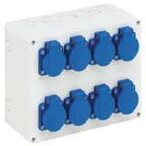 SPELSBERG STG 008 Steckdosengehäuse IP44 8xSCHUKO-Steckdosen | grau