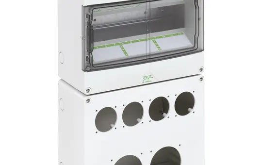 SPELSBERG STV 1224-L Steckdosenkombination IP44 Öffnungen für 4xSteckdosen,2xCEE-Steckdosen | grau