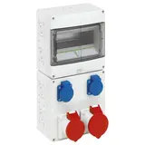 SPELSBERG STV 922-S Steckdosenkombination IP44 2xSCHUKO-Steckdosen,1xCEE-Steckdose 16A/32A,9TE | grau